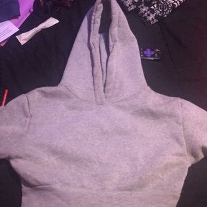 Grey Crop top Hoodie